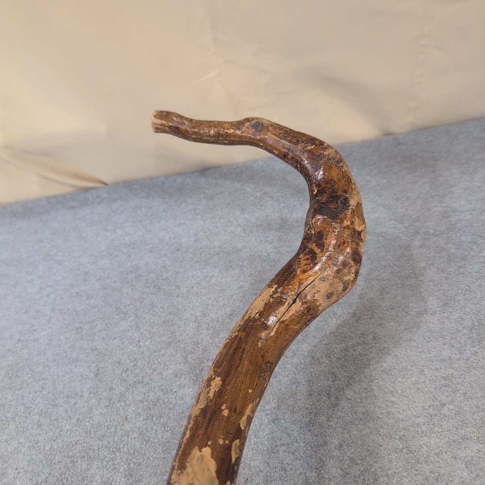 Handmade Rustic Natural Wood Twisted Walking Stick Cane Brown VG - Picture 4 of 8